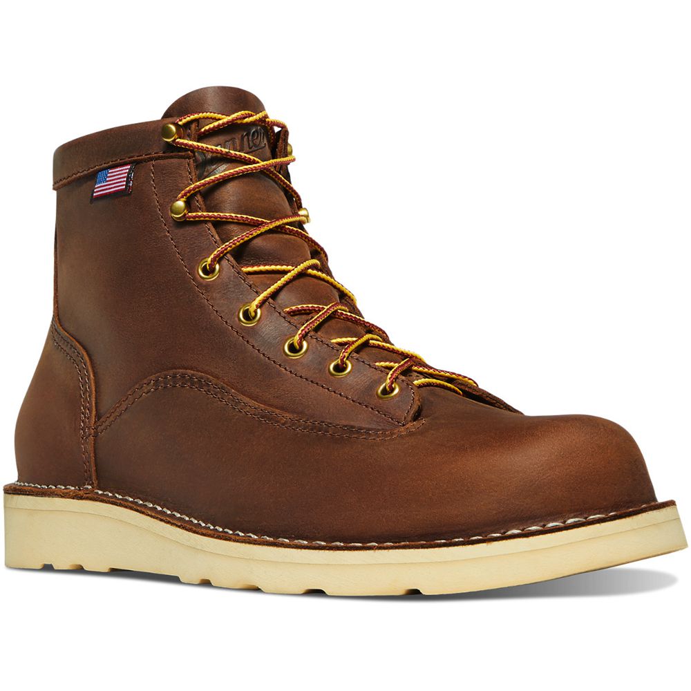 Botas De Trabajo Danner Hombre Mexico - Bull Run 6 Marrom - EADNG2368